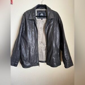 Weatherproof Black Leather Bomber Jacket